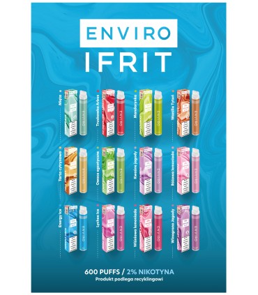 Jednorazowy e - papieros Ifrit Enviro 600 puff 2%