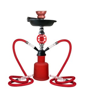 Fajka wodna Shisha 2-wężowa Frosty czerwona 40cm