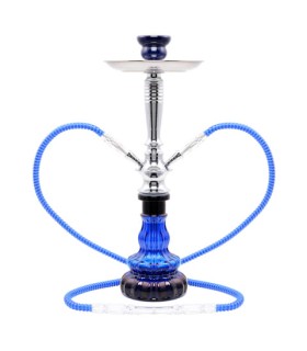 Fajka wodna Shisha 2-wężowa Stairs niebieska 45cm